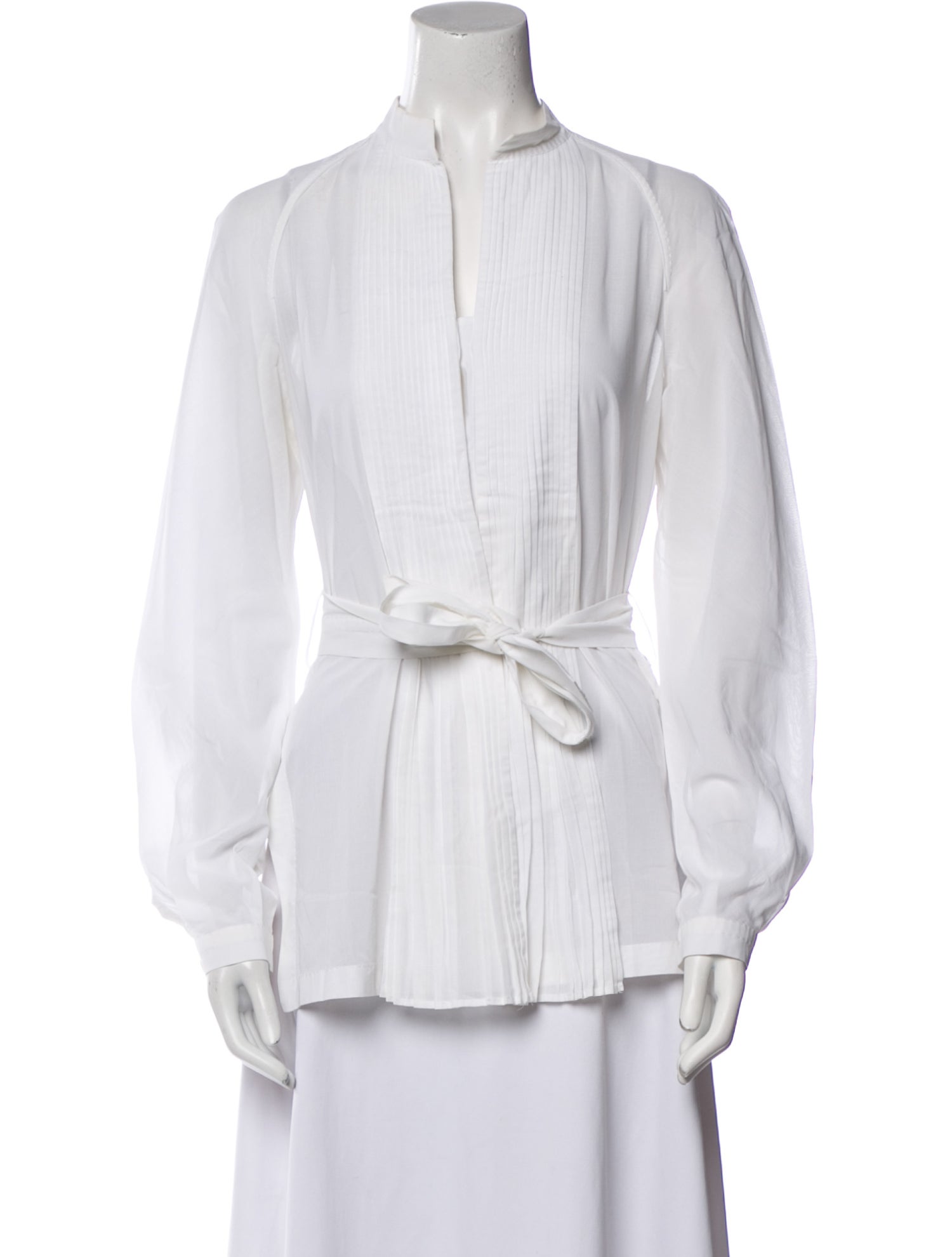 Brioni Vintage Mock Neck Button-Up Top