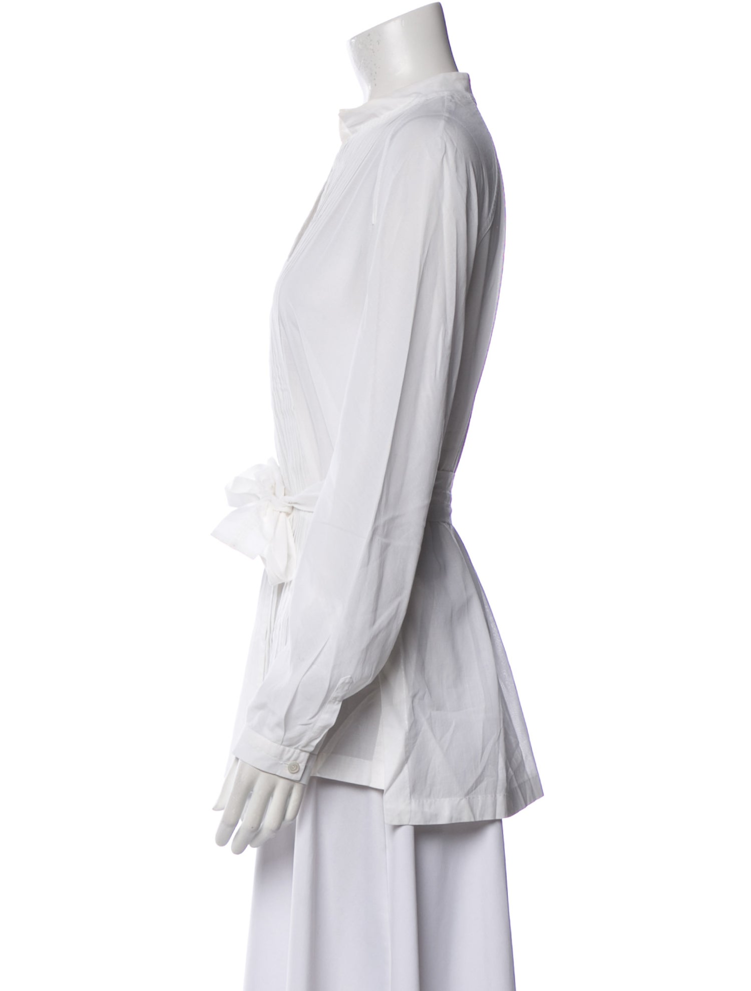 Brioni Vintage Mock Neck Button-Up Top