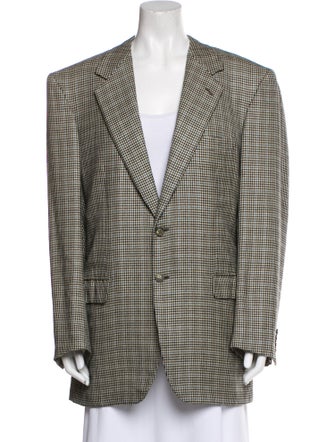 Brioni Cashmere Houndstooth Print Blazer