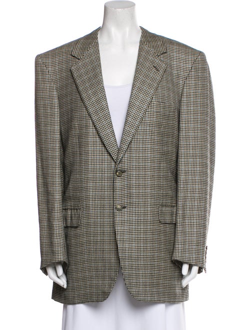 Brioni Cashmere Houndstooth Print Blazer
