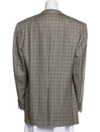 Brioni Cashmere Houndstooth Print Blazer