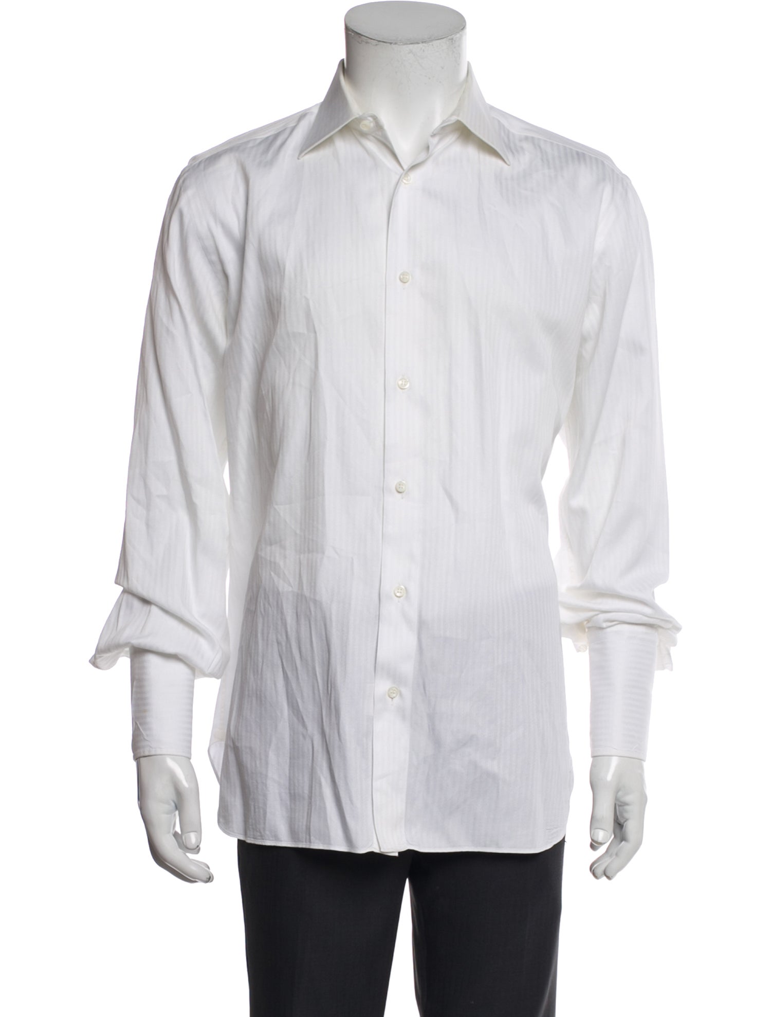 Brioni Striped Long Sleeve Dress Shirt