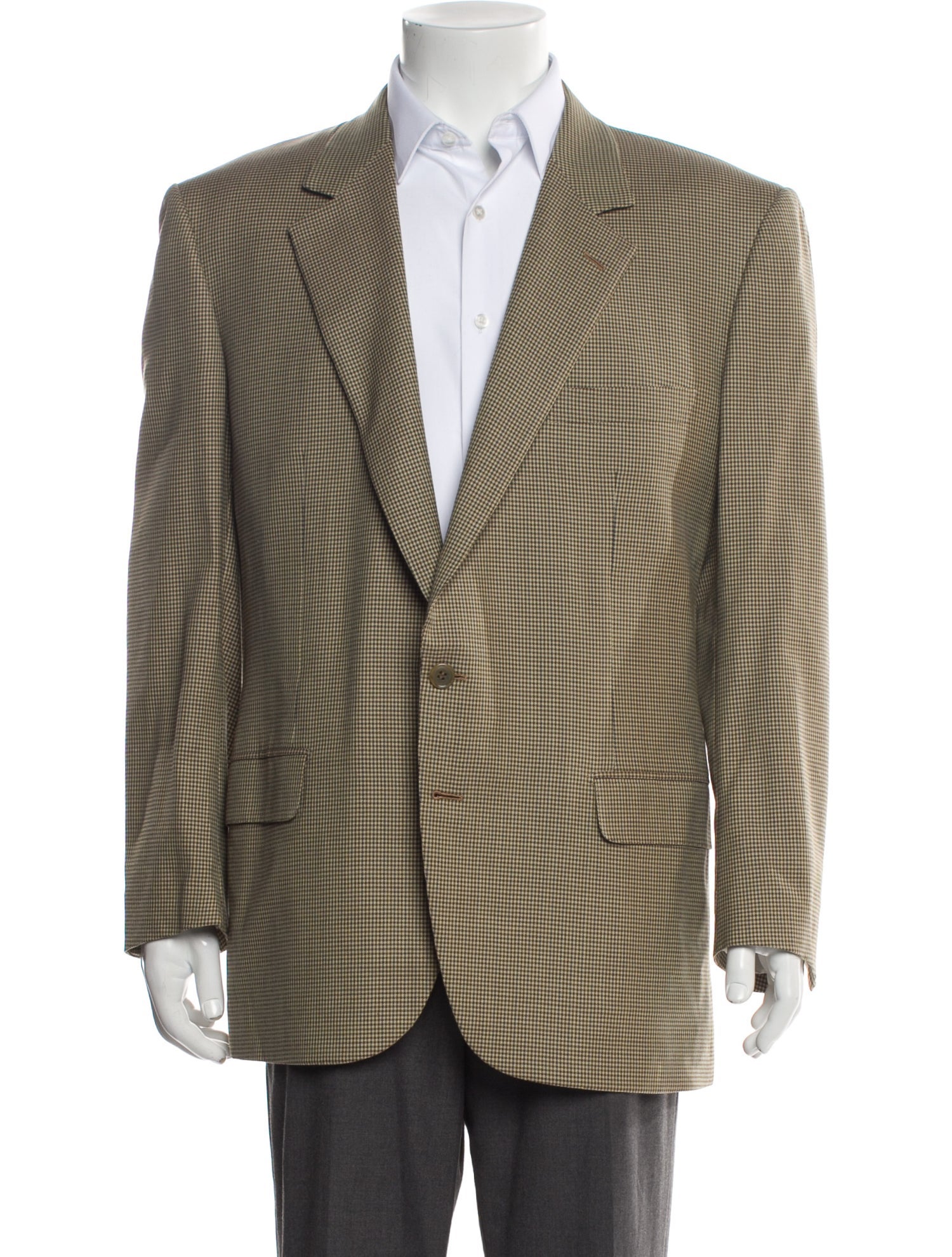 Brioni Wool Houndstooth Print Blazer