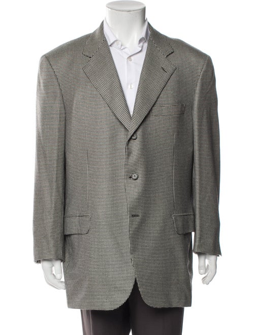 Brioni Cashmere Houndstooth Print Blazer