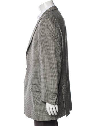 Brioni Cashmere Houndstooth Print Blazer