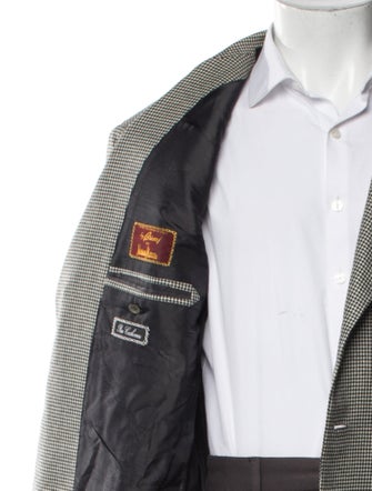 Brioni Cashmere Houndstooth Print Blazer
