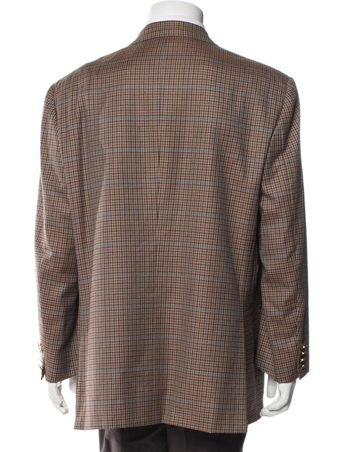 Brioni Wool Plaid Print Blazer