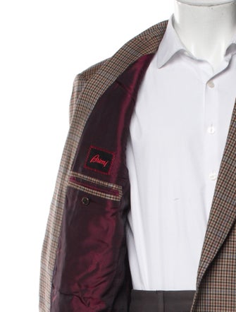 Brioni Wool Plaid Print Blazer
