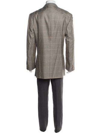 Brioni Houndstooth Print Blazer