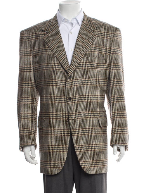 Brioni Cashmere Houndstooth Print Blazer