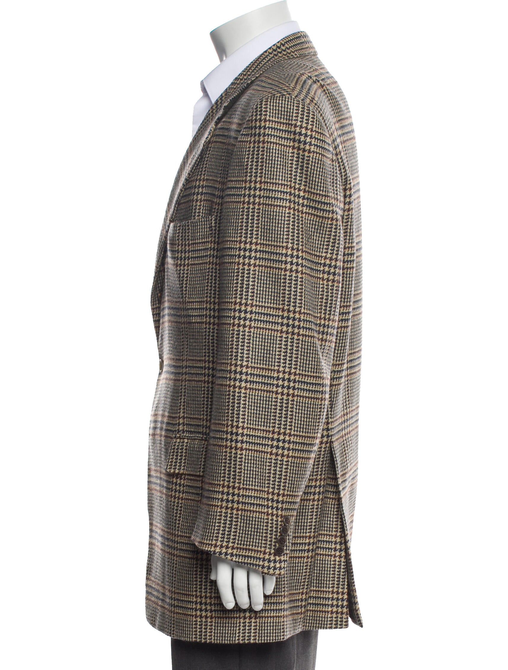 Brioni Cashmere Houndstooth Print Blazer