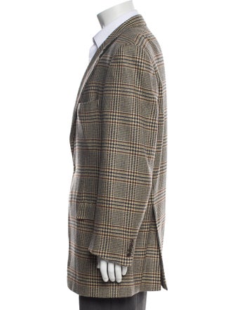 Brioni Cashmere Houndstooth Print Blazer