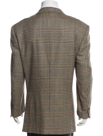 Brioni Cashmere Houndstooth Print Blazer