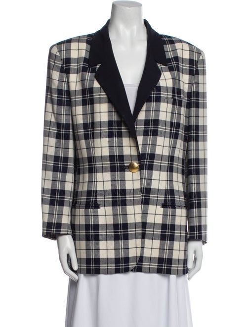 Brioni Wool Plaid Print Blazer