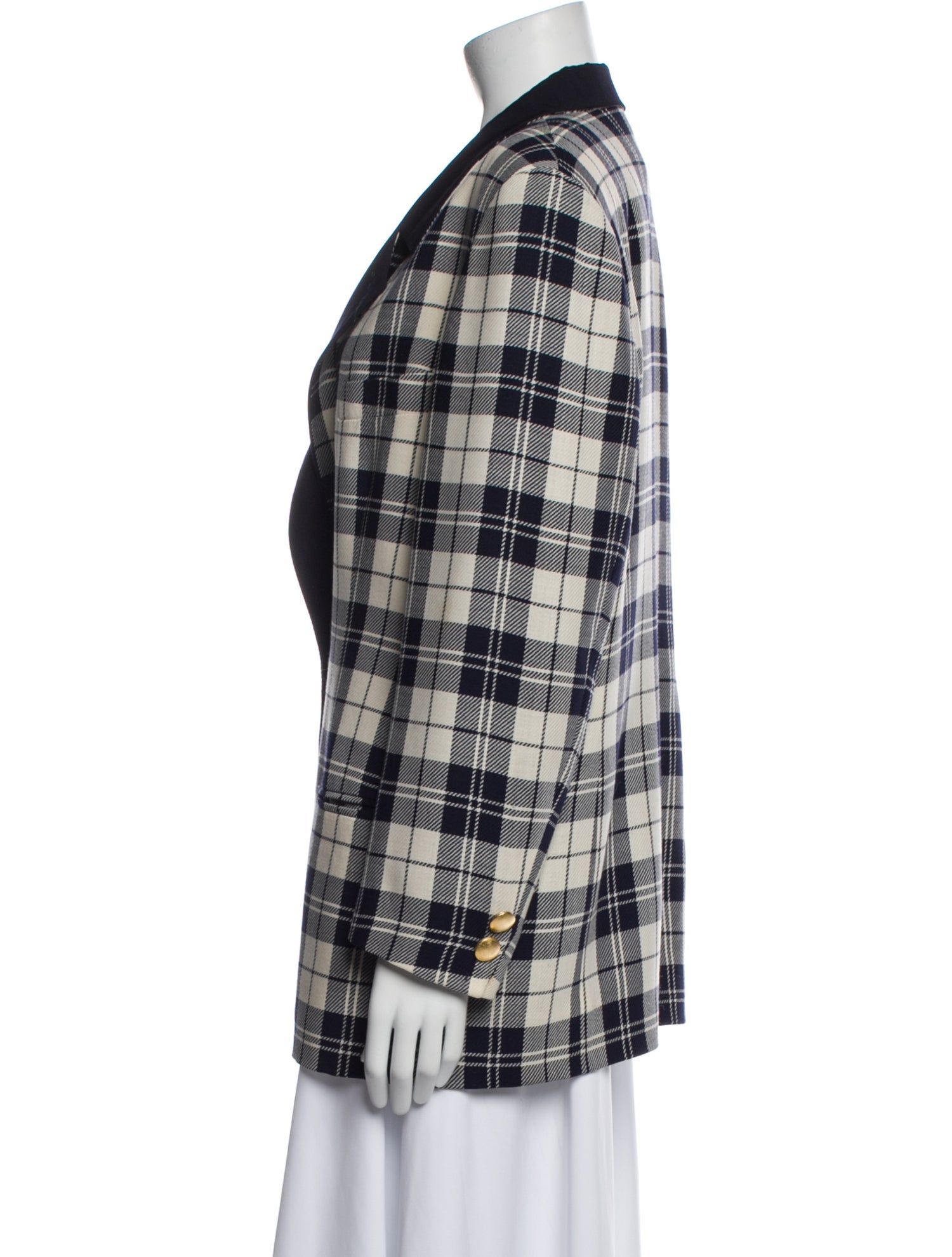 Brioni Wool Plaid Print Blazer