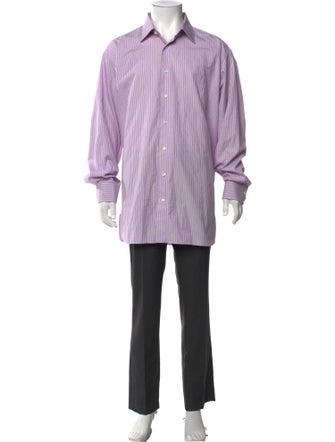 Brioni Striped Long Sleeve Dress Shirt