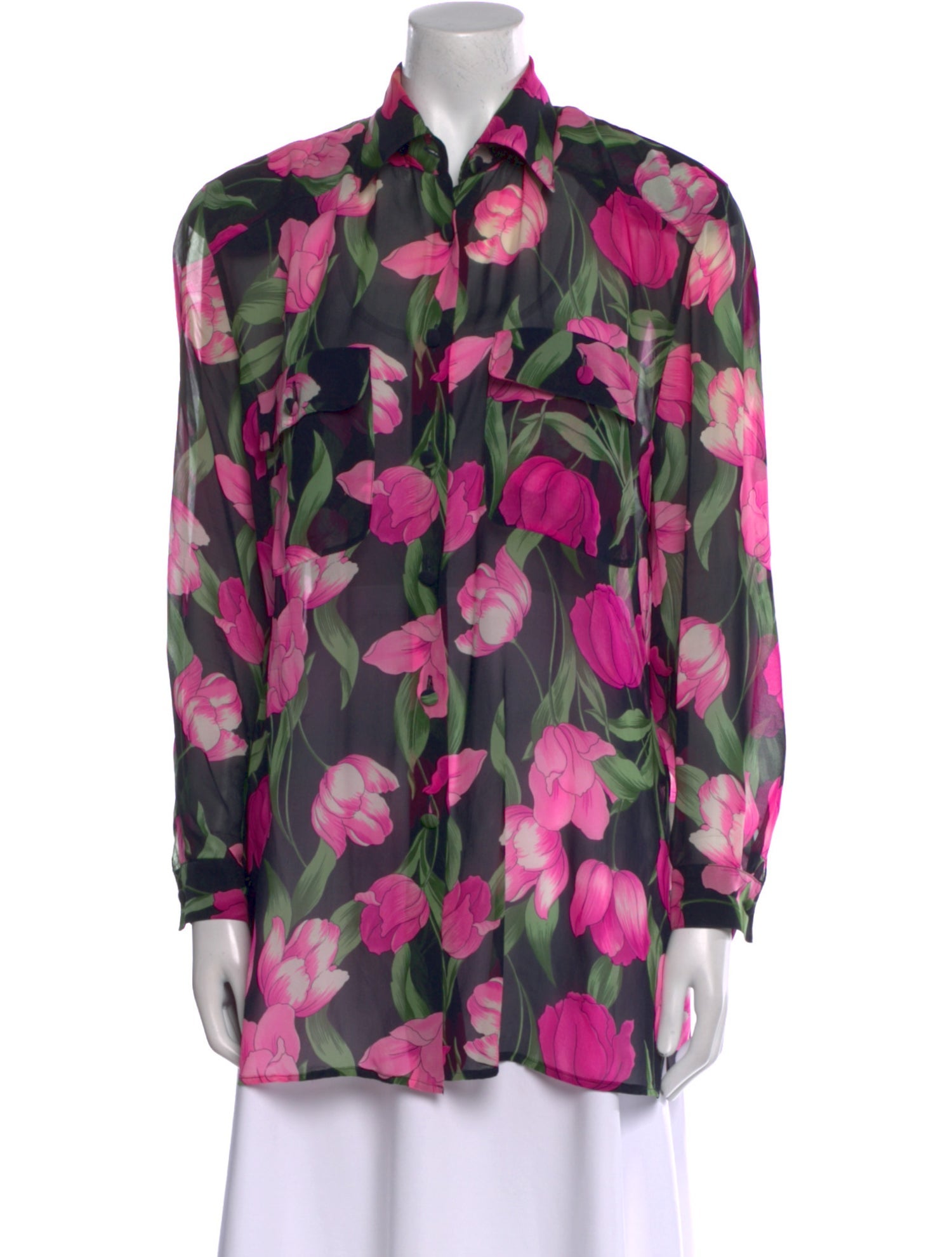Brioni Silk Floral Print Blouse