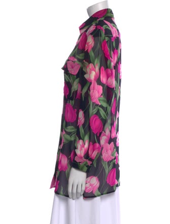 Brioni Silk Floral Print Blouse