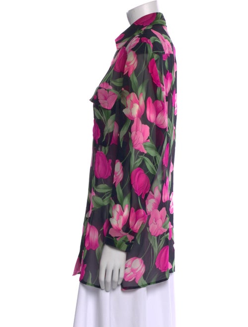 Brioni Silk Floral Print Blouse