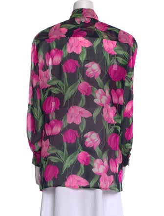 Brioni Silk Floral Print Blouse