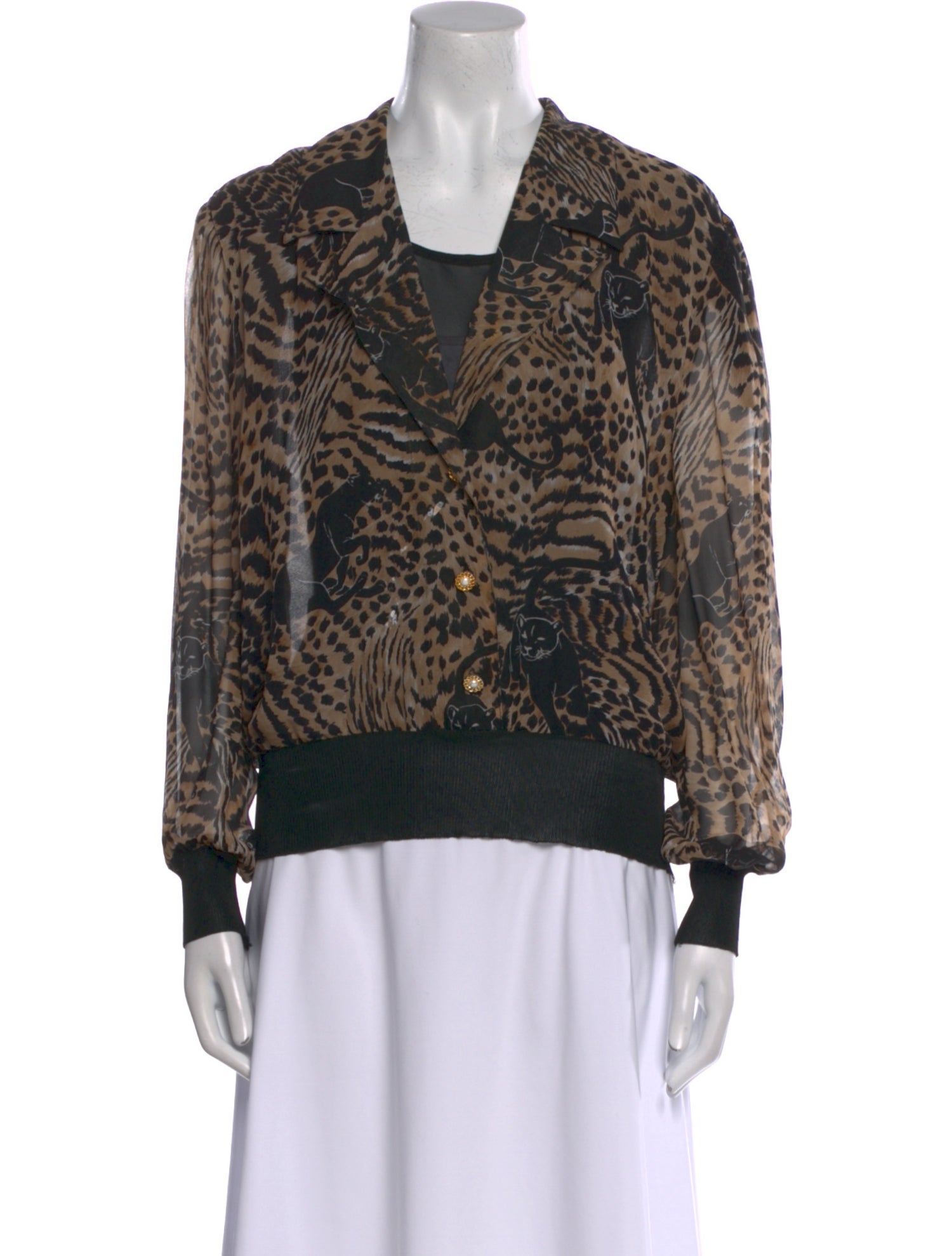 Brioni Silk Animal Print Sweatshirt