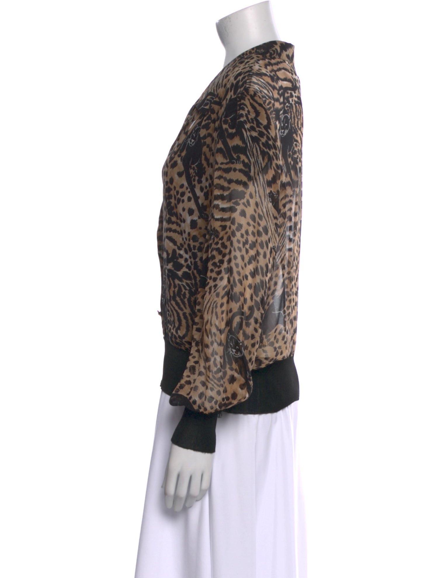 Brioni Silk Animal Print Sweatshirt