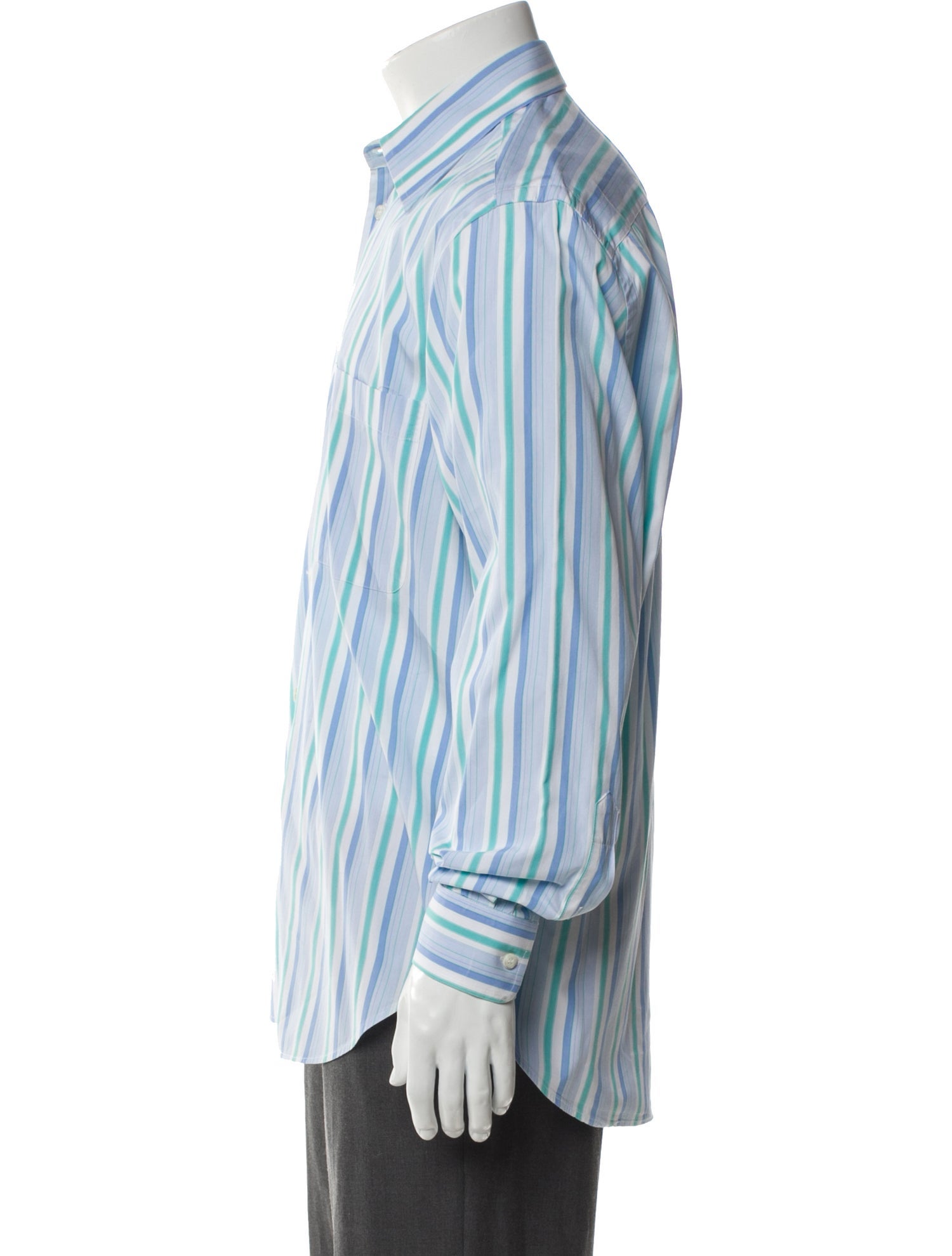 Brioni Striped Long Sleeve Dress Shirt