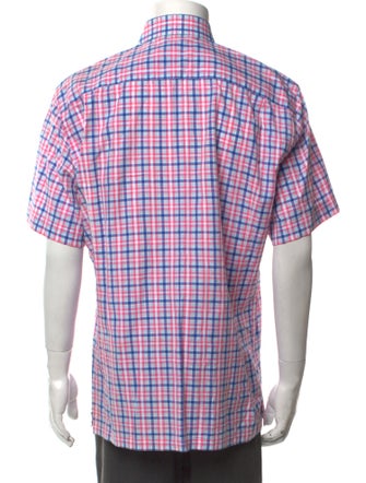 Brioni Plaid Print Short Sleeve Shirt