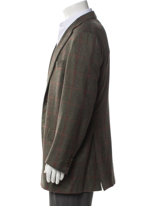 Brioni Cashmere Plaid Print Blazer
