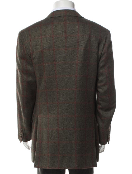 Brioni Cashmere Plaid Print Blazer