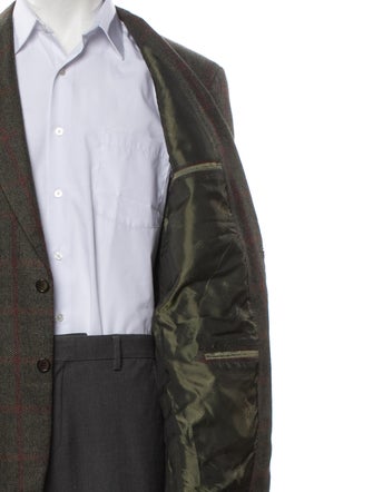Brioni Cashmere Plaid Print Blazer