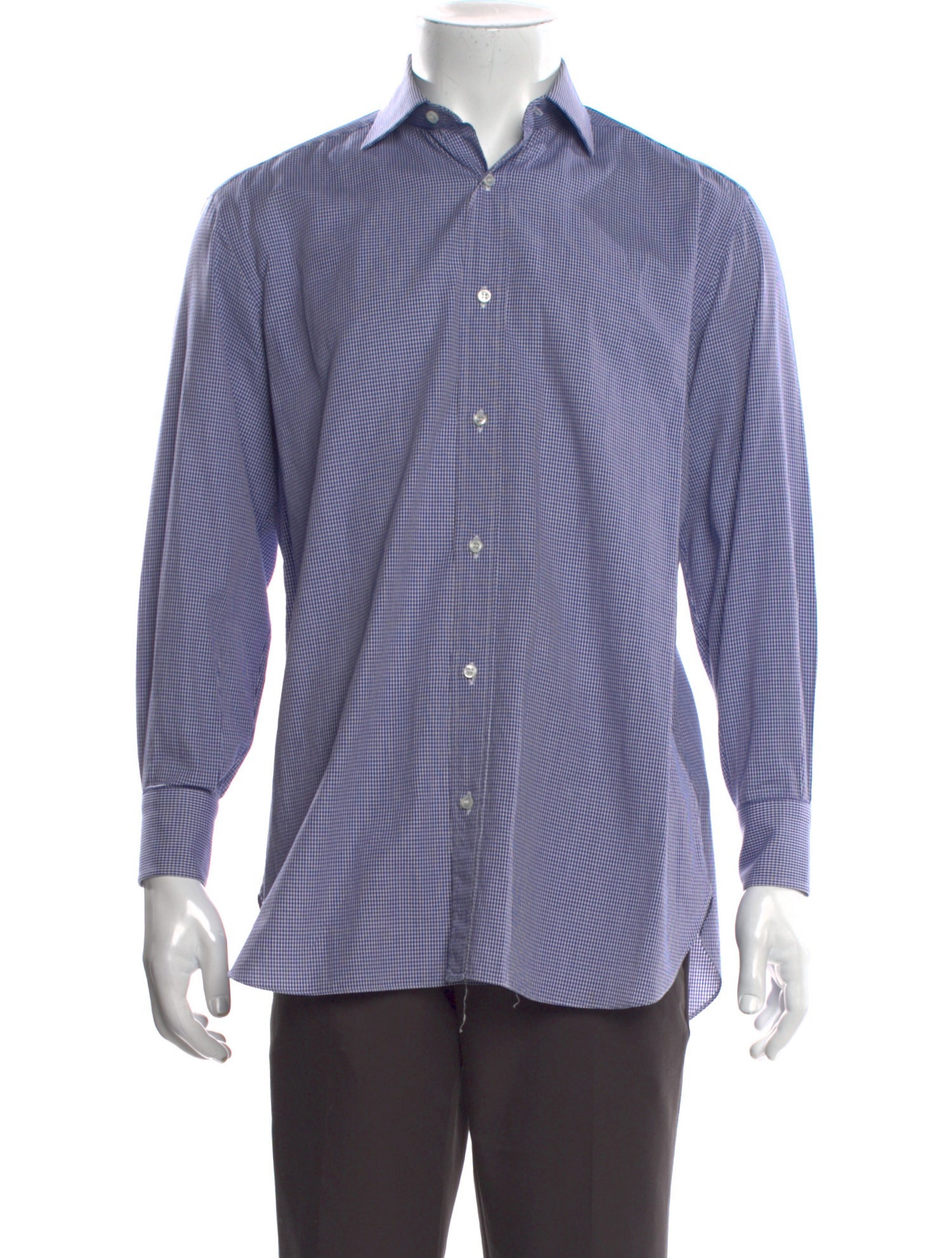 Brioni Plaid Print Long Sleeve Shirt