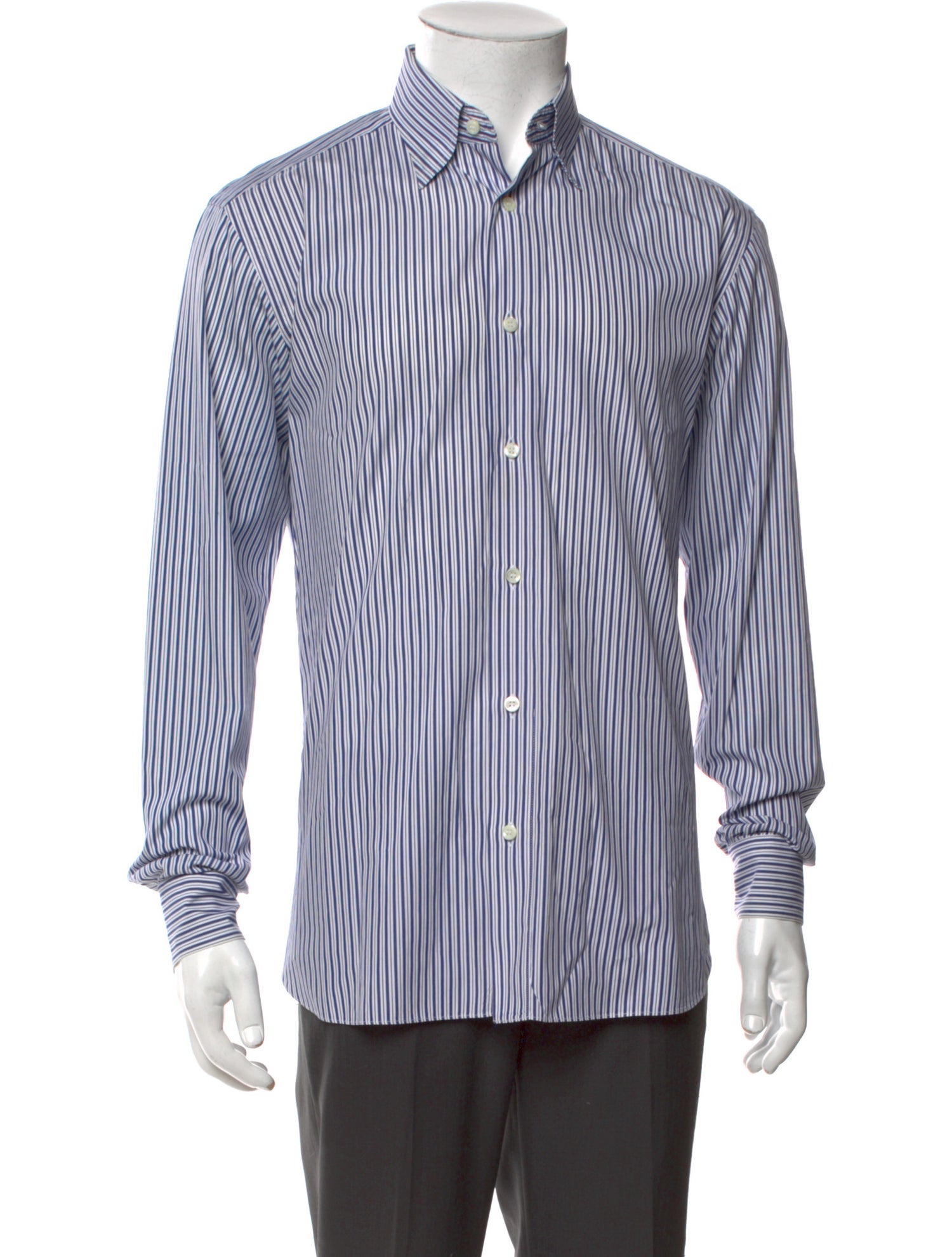 Brioni Striped Long Sleeve Dress Shirt