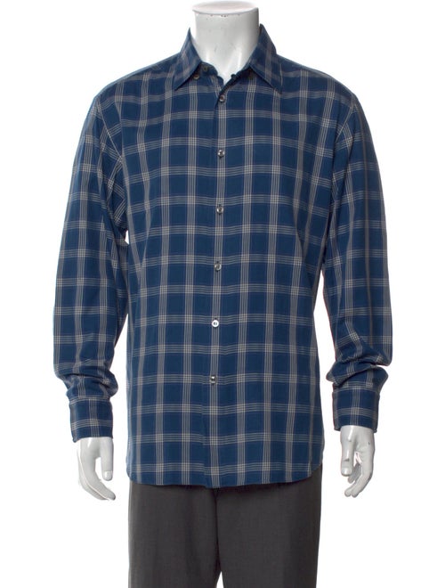 Brioni Plaid Print Long Sleeve Shirt