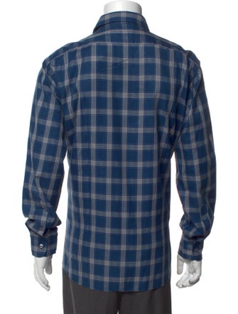 Brioni Plaid Print Long Sleeve Shirt