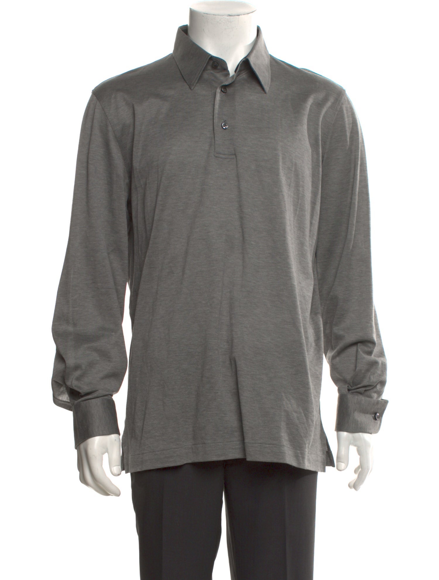 Brioni Collar Long Sleeve Polo Shirt
