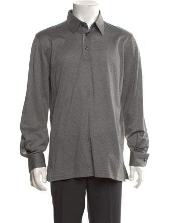 Brioni Collar Long Sleeve Polo Shirt