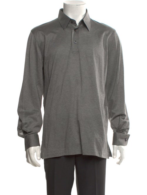 Brioni Collar Long Sleeve Polo Shirt