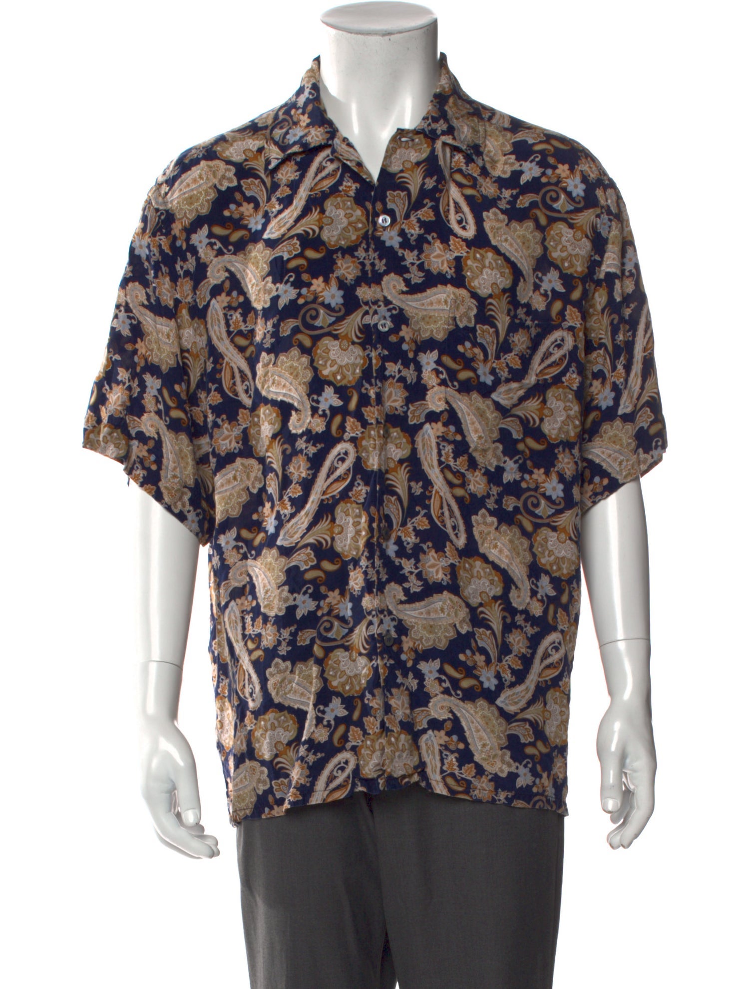Brioni Floral Print Three-Quarter Sleeve Shirt