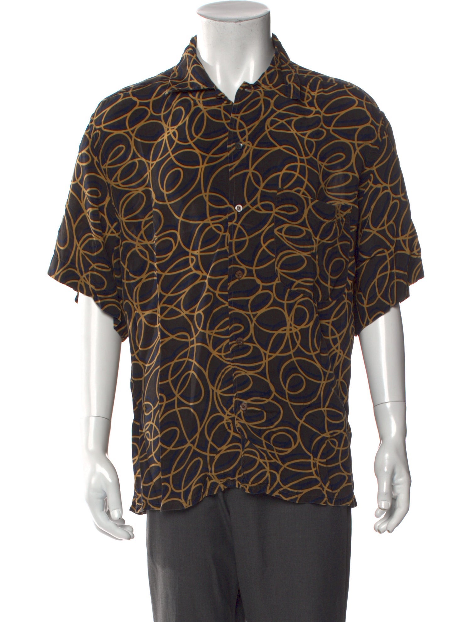 Brioni Printed Three-Quarter Sleeve Shirt