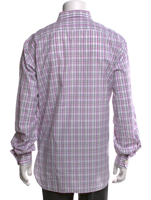 Brioni Plaid Print Long Sleeve Dress Shirt