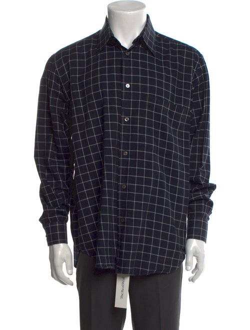 Brioni Plaid Print Long Sleeve Shirt