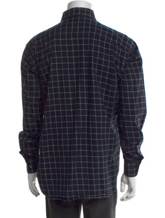 Brioni Plaid Print Long Sleeve Shirt