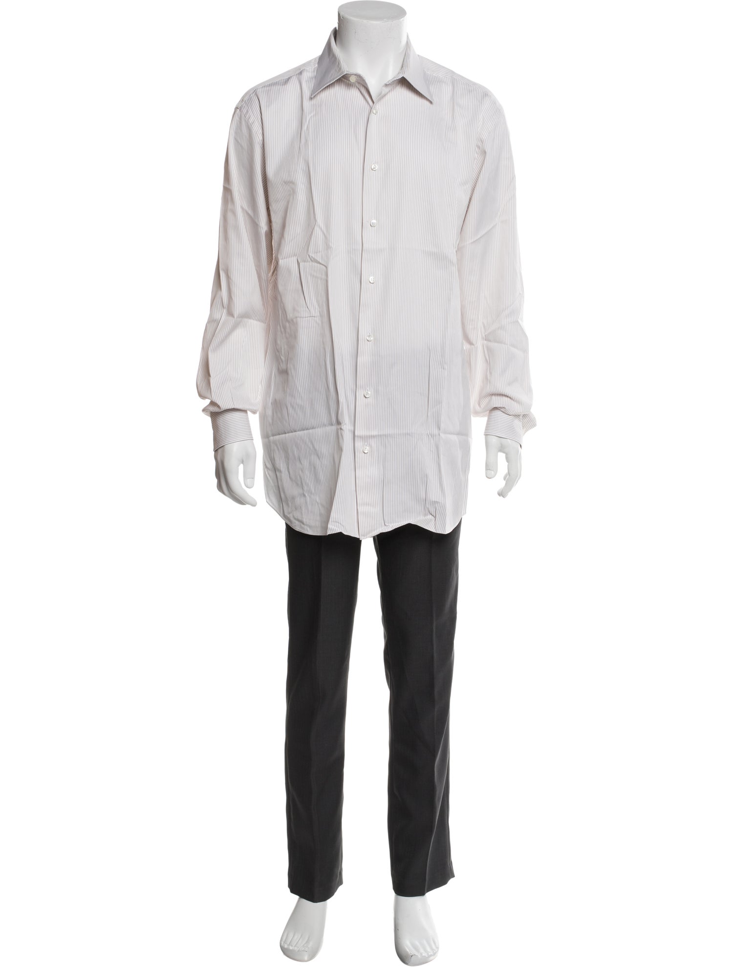 Brioni Striped Long Sleeve Dress Shirt