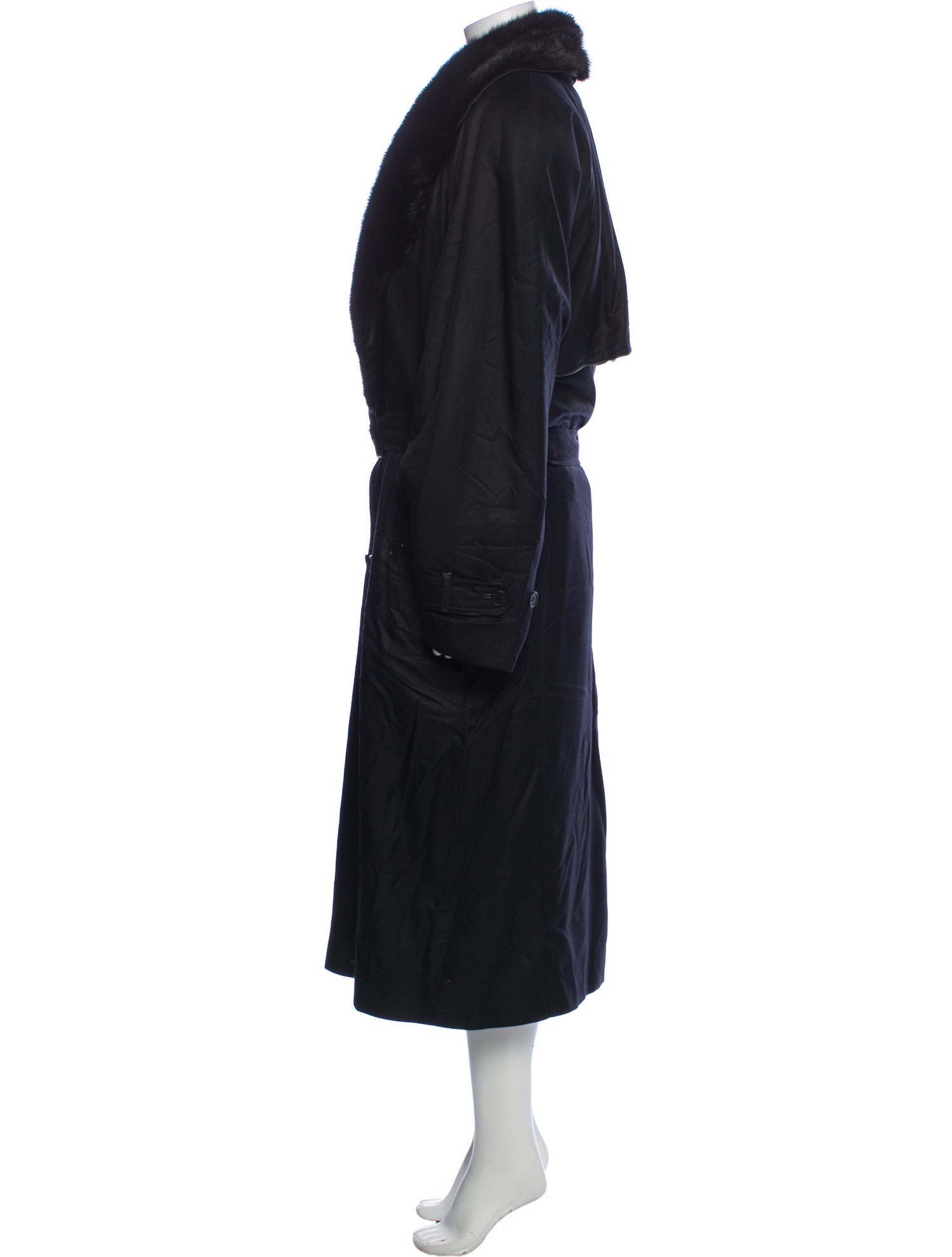 Brioni Silk Faux Fur Coat