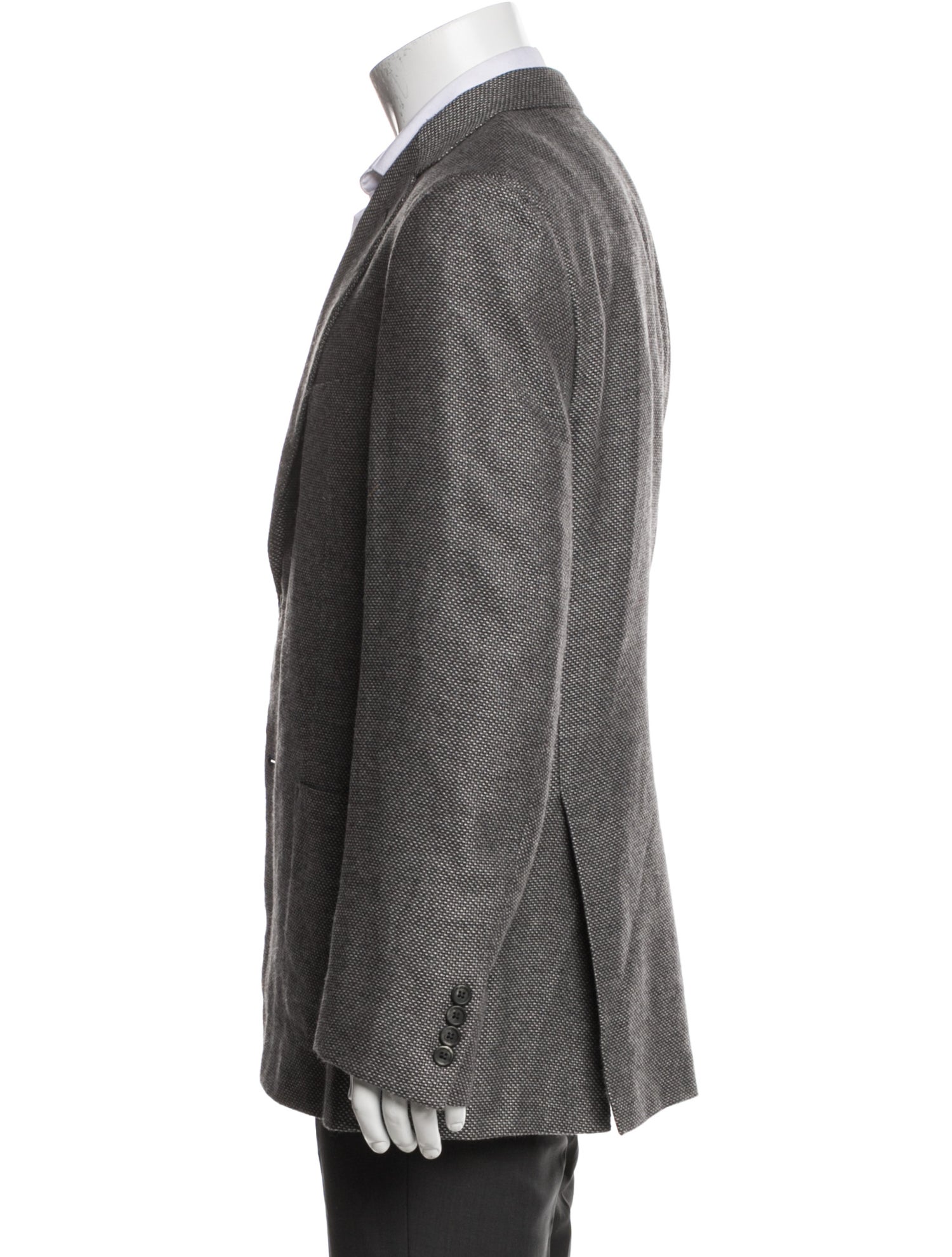 Brioni Cashmere Houndstooth Print Moto Jacket