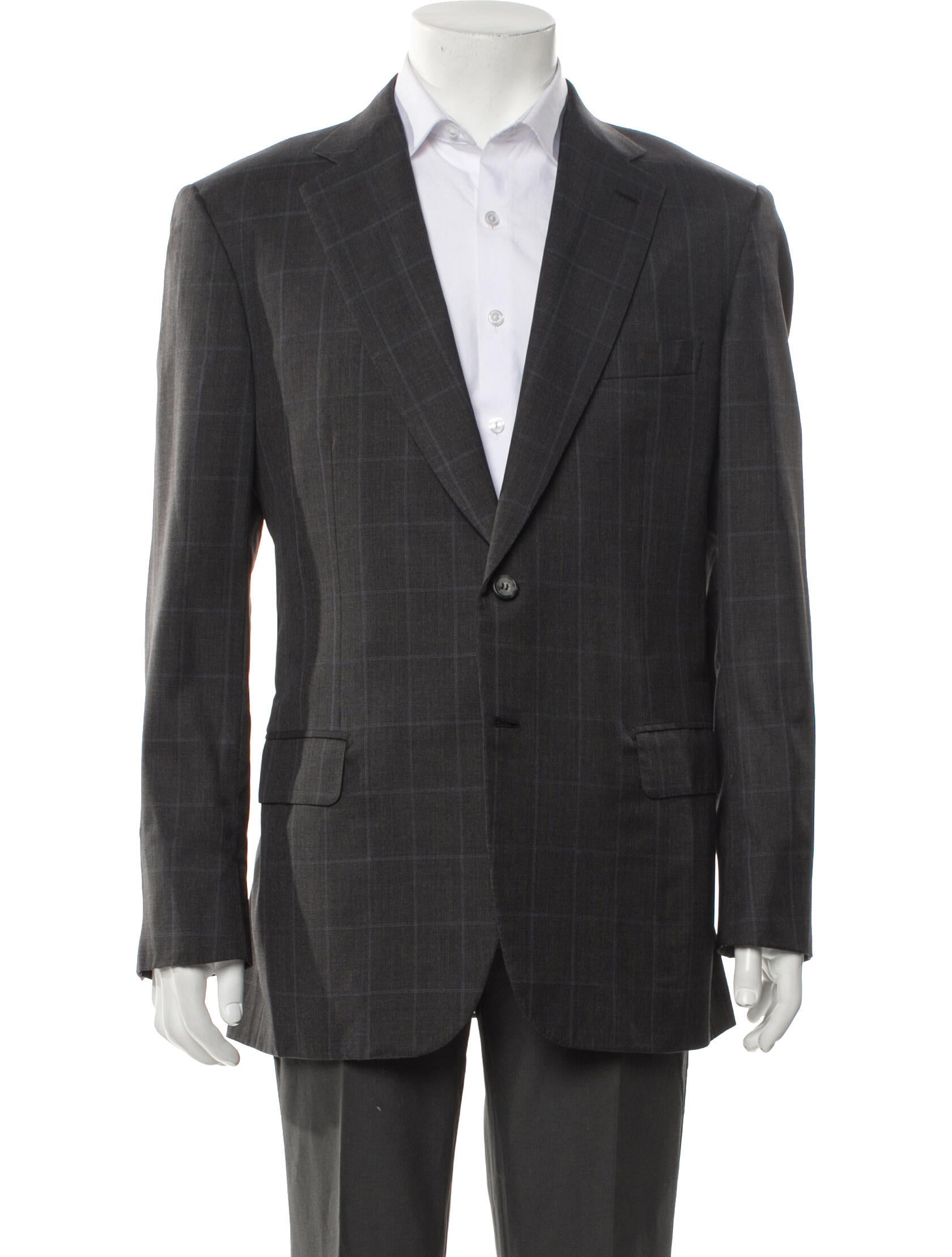 Brioni Plaid Print Blazer