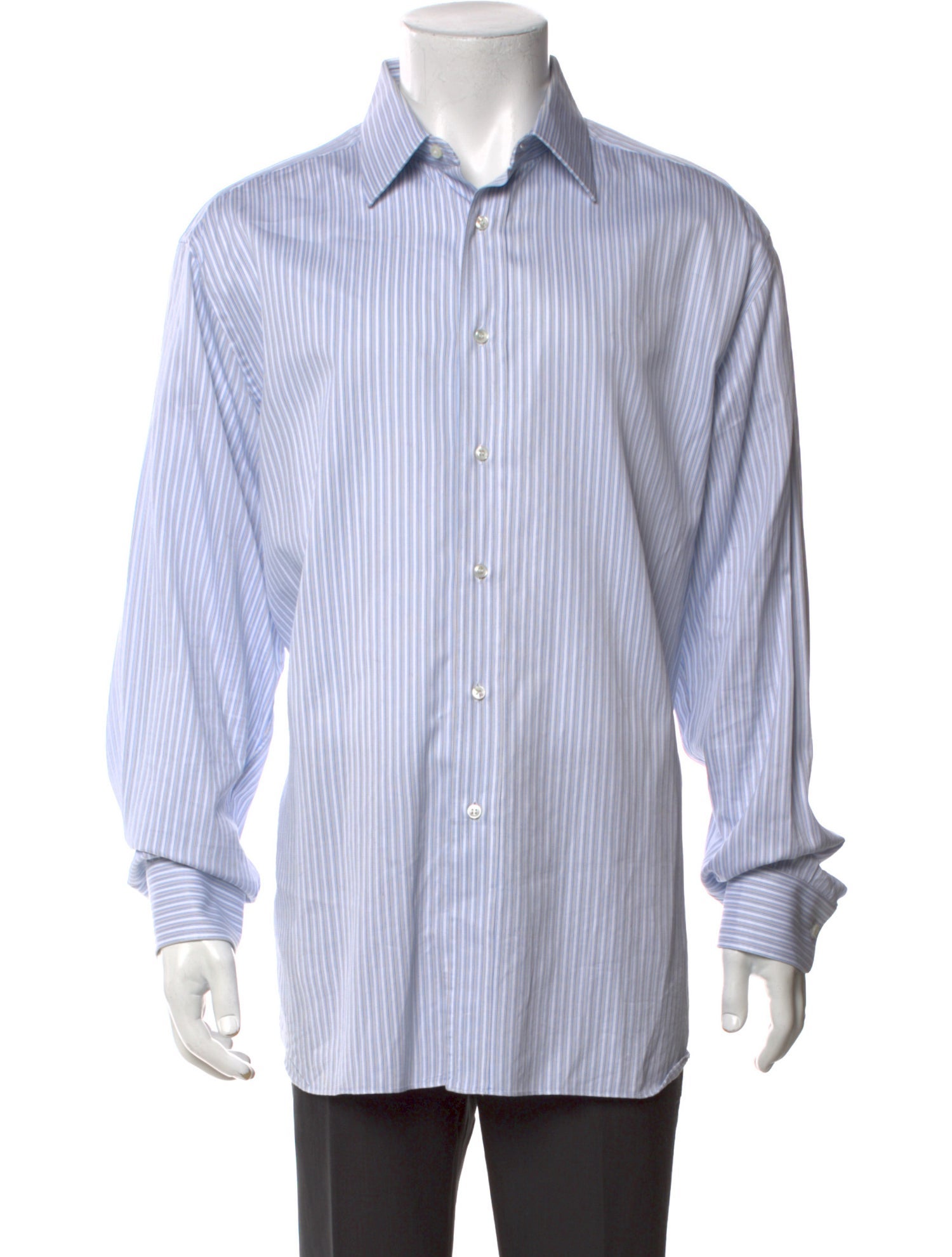 Brioni Striped Long Sleeve Dress Shirt
