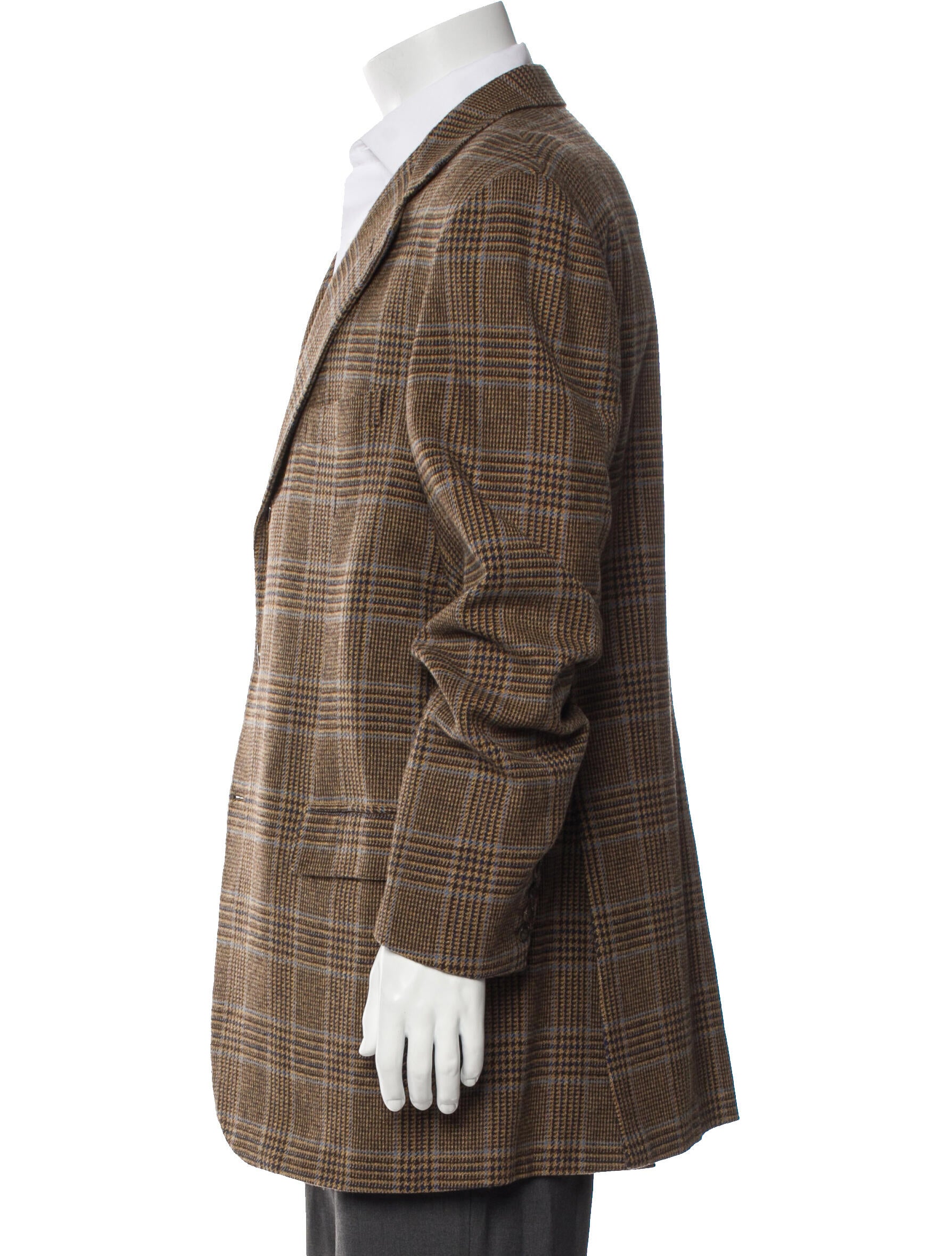 Brioni Wool Plaid Print Blazer
