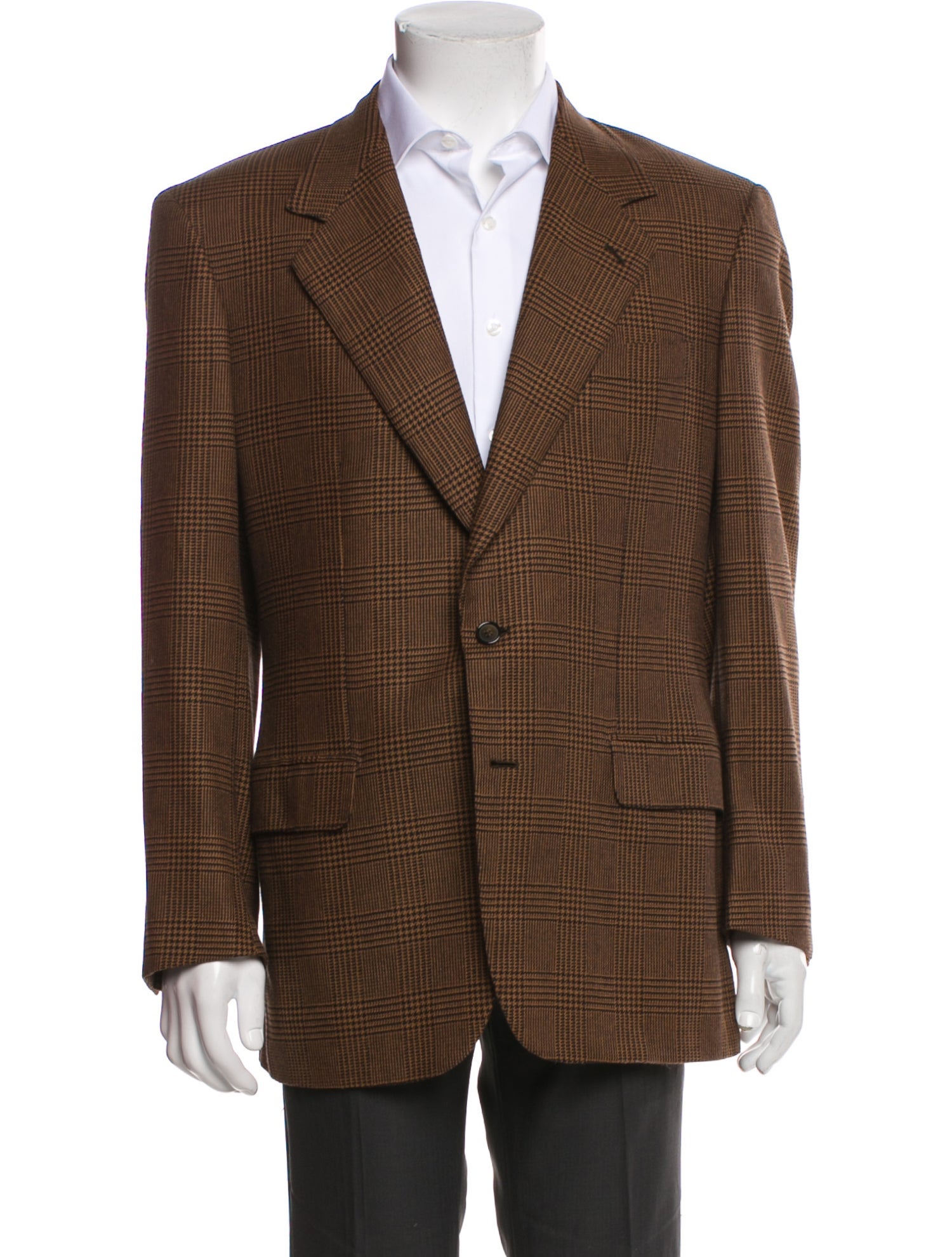 Brioni Wool Houndstooth Print Utility Jacket
